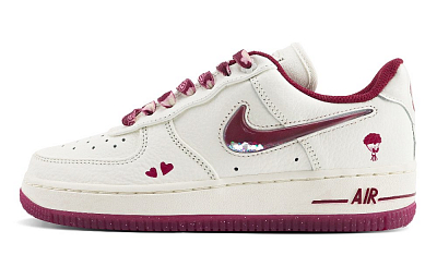 Nike Air Force 1 Anti-Slip Wear-Resistant Low-Top Skateboard Shoes Women's White Pink