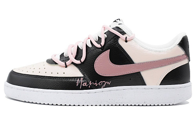 Nike Court Vision Low Moldy Black Pink Anti-Slip Wear-Resistant Low-Top Skateboard Shoes Men's Black Pink