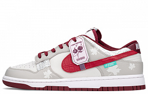 Nike Dunk Anti Slip Wear Resistant Low Top Skateboard Shoes Men's Gray Red 1 2551637