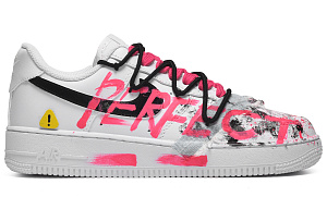 Nike Air Force 1 Low CUS ID Perfect Warning Low-Top Skateboard Shoes Women's Black And White Roses 1 2552568