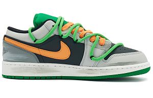 Jordan Air Jordan 1 Low Sweet Orange Kiwi Breathable Lightweight Low-Top Vintage Basketball Shoes GS Gray Green Orange 1 2553155
