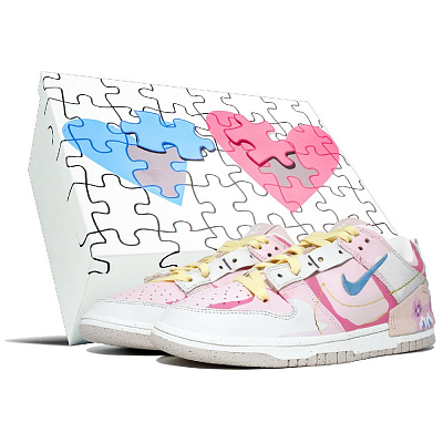 Nike Dunk Disrupt 2 'Pink Oxford' Kaleidoscope Shanghai Female Stars Box Low-Top Skateboard Shoes Women's White Pink