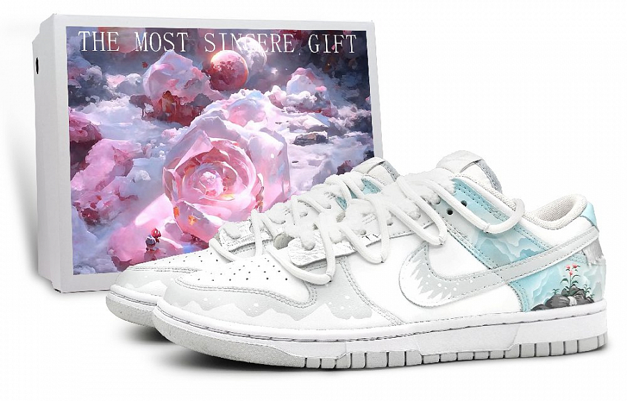 Nike Dunk Anti-Slip Wear-Resistant Low-Top Skateboard Shoes Men's Blue Gray купить в интернет-магазине Yoocart с быстрой доставкой по России.