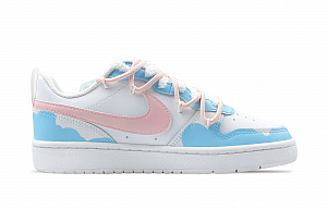Nike Court Borough 2 Abrasion-Resistant Low-Top Skateboard Shoes GS Blue Pink 1 2554462