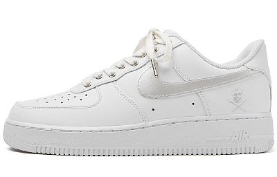 Nike Air Force 1 Air Force 1 Wear-Resistant Balance Low-Top Skateboard Shoes Unisex White Silver