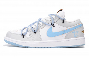 Jordan Air Jordan 1 Low-Top Vintage Basketball Shoes Men's Gray Blue 1 2555081
