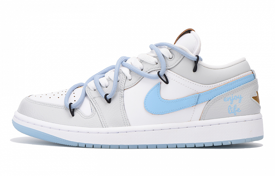 Jordan Air Jordan 1 Low-Top Vintage Basketball Shoes Men's Gray Blue купить в интернет-магазине Yoocart с быстрой доставкой по России.