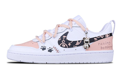 Nike Court Borough Powerful Bear Low-Top Skateboard Shoes Women's Pink