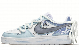 Nike Court Borough 2 Starry Sea Slip-Resistant Cushioning Low-Top Skateboard Shoes GS Blue 1 2556181