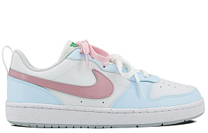 Nike Court Borough Anti Slip Wear Resistant Low Top Skateboard Shoes GS Light Blue Pink 1 2559947