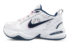 Nike Air Monarch 4 Anti-Slip And Wear-Resistant Height Increasing Low-Top Chunky Sneakers Unisex White Pink 1 2560944