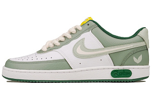 Nike Court Vision 1 RISK Dragonwell Green Tea Slip-Resistant Cushioning Low-Top Skateboard Shoes Women's White Green
