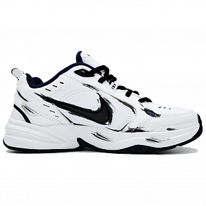 Nike Air Monarch 4 Anti Slip And Wear Resistant Height Increasing Low Top Chunky Sneakers Unisex White Black 1 2561701