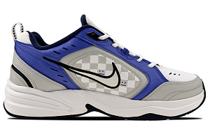 Nike Air Monarch 4 Low-Top Chunky Sneakers Unisex Blue And Gray Checkerboard 1 2562261