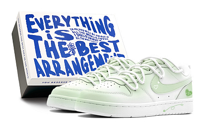 Nike Court Borough Skateboard Shoes Women's Low-Top Light Green