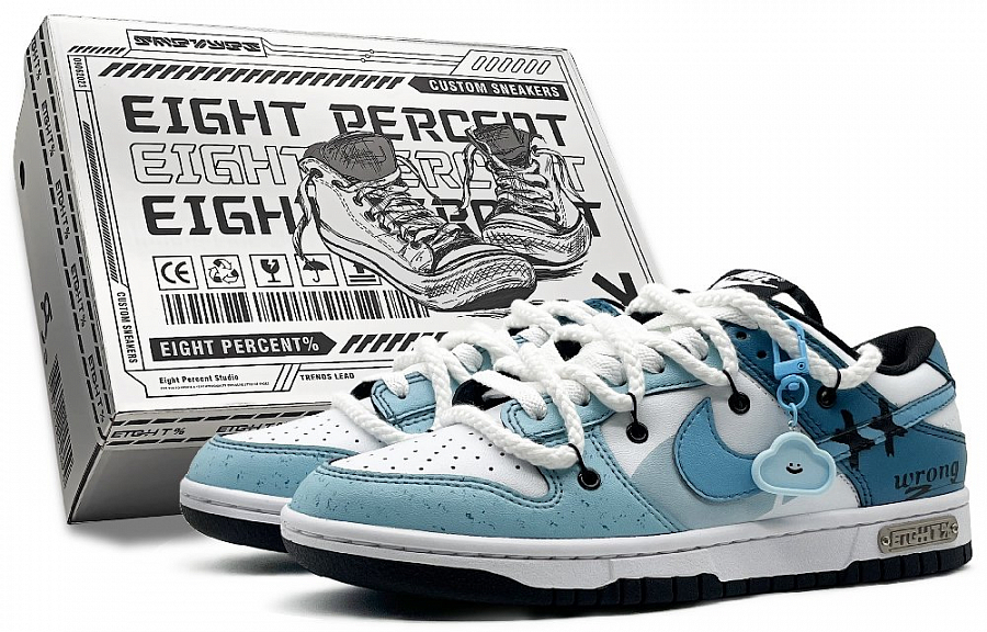 Nike Dunk Low Retro'Black' Anti-Slip Wear-Resistant Low-Top Skateboard Shoes Unisex White Blue купить в интернет-магазине Yoocart с быстрой доставкой по России.