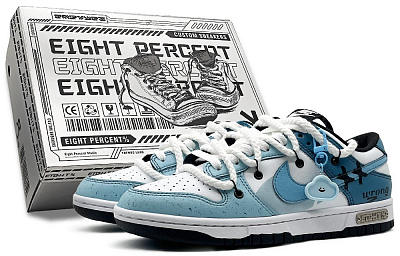 Nike Dunk Low Retro'Black' Anti-Slip Wear-Resistant Low-Top Skateboard Shoes Unisex White Blue