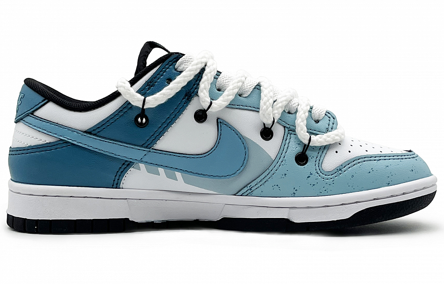 Nike Dunk Low Retro'Black' Anti-Slip Wear-Resistant Low-Top Skateboard Shoes Unisex White Blue купить в интернет-магазине Yoocart с быстрой доставкой по России.