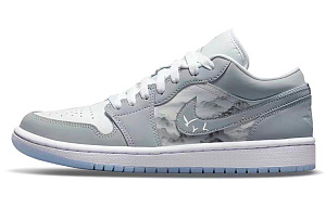 Jordan Air Jordan 1 Low-Top Vintage Basketball Shoes Women's Gray White