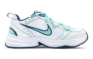 Nike Air Monarch 4 Anti Slip And Wear Resistant Height Increasing Low Top Chunky Sneakers Unisex White Green 1 2564956