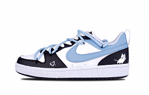 Nike Court Borough Series Slip Resistant Low Top Skateboard Shoes GS Black Blue 1 2565011