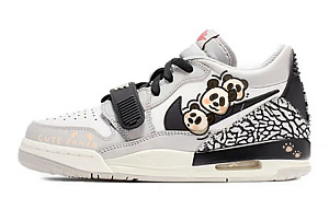 Jordan Legacy 312 Cushioning Anti-Slip Wear-Resistant Breathability Low-Top Vintage Basketball Shoes Women's White Gray