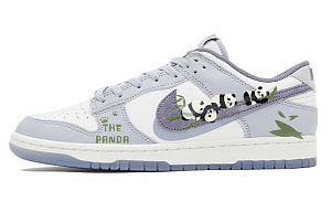 Nike Dunk Anti-Slip Wear-Resistant Low-Top Skateboard Shoes Men's White Gray
