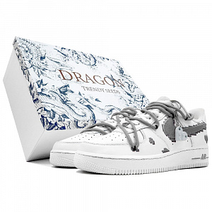 Nike Air Force 1 Kaleidoscope Puzzle Pixel Block Box Coverage Warm Low-Top Skateboard Shoes Unisex White Gray