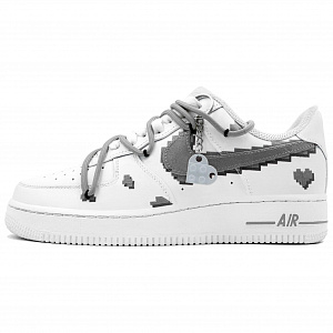 Nike Air Force 1 Kaleidoscope Puzzle Pixel Block Box Coverage Warm Low-Top Skateboard Shoes Unisex White Gray 1 2565739