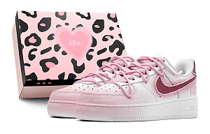 Nike Air Force 1 Low Air Force 1, Rose Fantasy Slip Resistant Cushioning Low Top Skateboard Shoes Women's GS Pink White