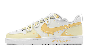 Nike Court Borough Yellow Anime 'Stops At You' Anti Slip Wear Resistant Low Top Skateboard Shoes Women's Orange Yellow 1 2566022