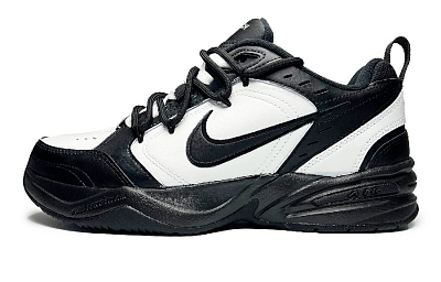 Nike Air Monarch 4 Backflow Anti-Slip And Wear-Resistant Lightweight Low-Top Chunky Sneakers Unisex Black White