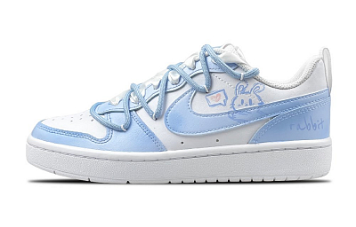 Nike Court Borough Low Top Skateboard Shoes GS Blue