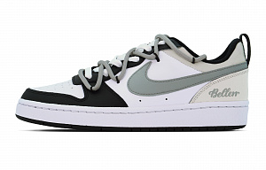 Nike Court Borough DEER Misty Pine Forest Slip-Resistant Low-Top Skateboard Shoes Women's Black White Gray GS 1 2569000