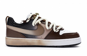 Nike Court Borough Low-Top Skateboard Shoes GS Beige Brown Black 1 2569057