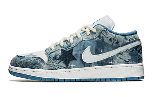 Jordan Air Jordan 1 Low Low-Top Vintage Basketball Shoes GS White