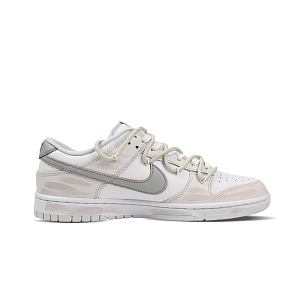 Nike Dunk Double Hook Anti Slip Wear Resistant Low Top Skateboard Shoes Unisex Gray White 1 2569728