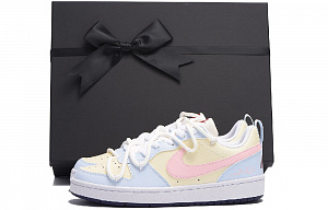 Nike Court Borough Dopamine Dressing Anti-Slip Wear-Resistant Low-Top Skateboard Shoes GS Pink Blue