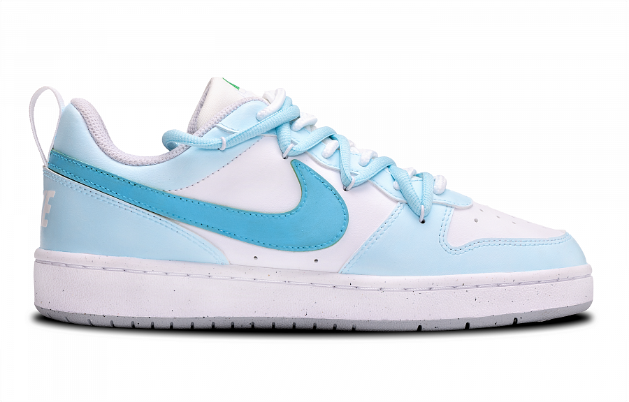 Nike Court Borough Slip-Resistant Lightweight Breathable Low-Top Skateboard Shoes GS Light Blue
