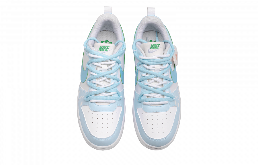 Nike Court Borough Slip-Resistant Lightweight Breathable Low-Top Skateboard Shoes GS Light Blue