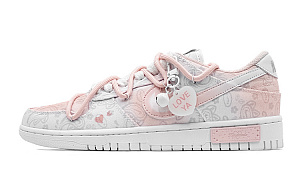 Nike Dunk ESS 'White Paisley' Pink Love White Valentine Lightweight Low-Top Skateboard Shoes Women's Pink White 1 2570829
