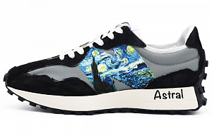 New Balance NB 327 Low Top Casual Running Shoes Unisex Black White Gray Blue