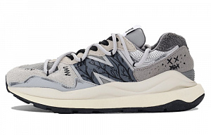 New Balance NB 574+ Cushioning, Slip Resistant, Moisture Wicking Low Top Casual Running Shoes Unisex Gray White