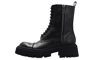 Balenciaga Tractor Zip Up Combat Boot Black Women's