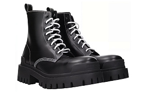 Balenciaga Strike Lace Up Boots 'Black' Women's 1 2592300