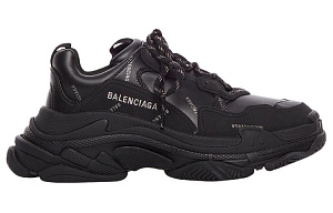 Balenciaga Triple S AllOver Logo Black Grey Leather Free 1 2592373