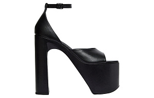 Balenciaga Camden 160mm Sandals Black Leather Women's 1 2592785