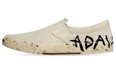 Balenciaga Paris Low Top Slip On Shoes 'Washed White Cotton' Women's