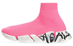 Balenciaga Speed 2.0 Graffiti Recycled Knit Fluo Pink Women's