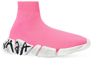 Balenciaga Speed 2.0 Graffiti Recycled Knit Fluo Pink Women's 1 2593133